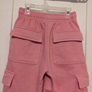 Pink cargo sweatpants